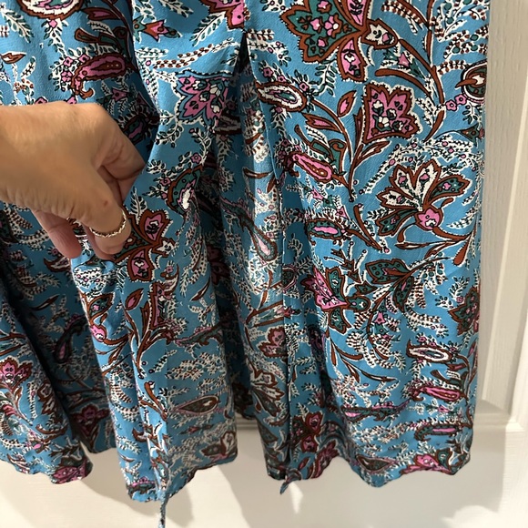 LOFT Bouquet Blue and Pink Floral Mock Neck Midi Dress. NWT - Picture 7 of 13